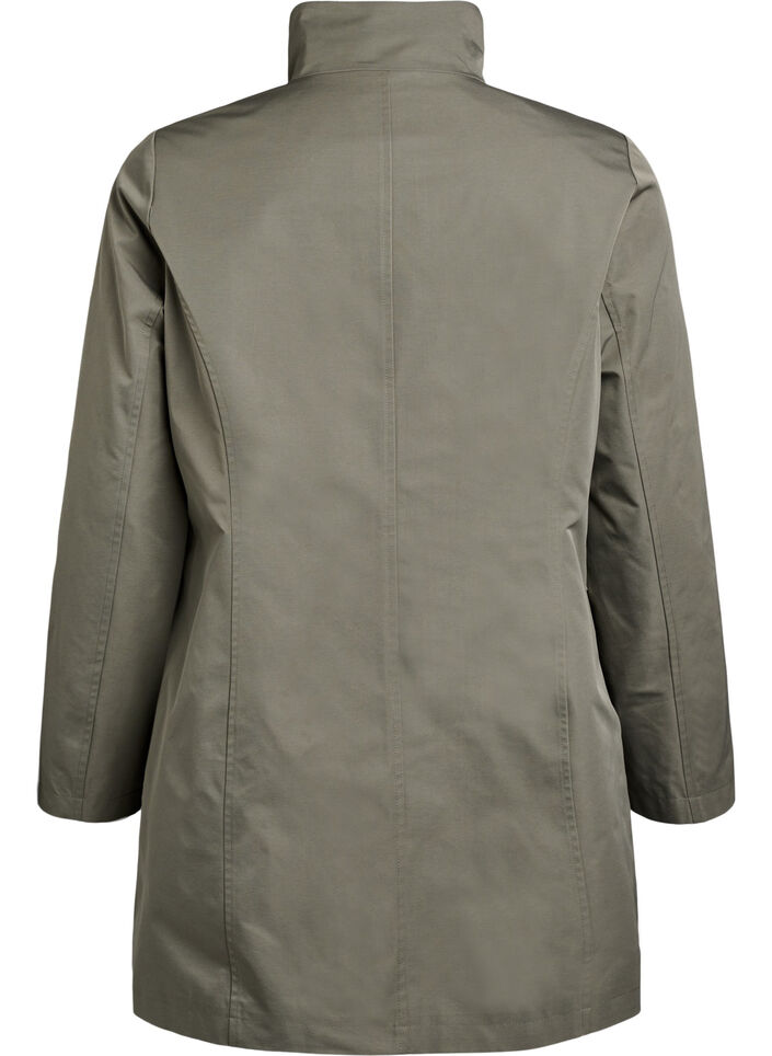 Jacket with pockets and high collar, Green, Packshot image number 1