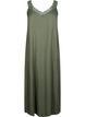 Midi-length strap dress in viscose with lace, Thyme, Packshot image number 0