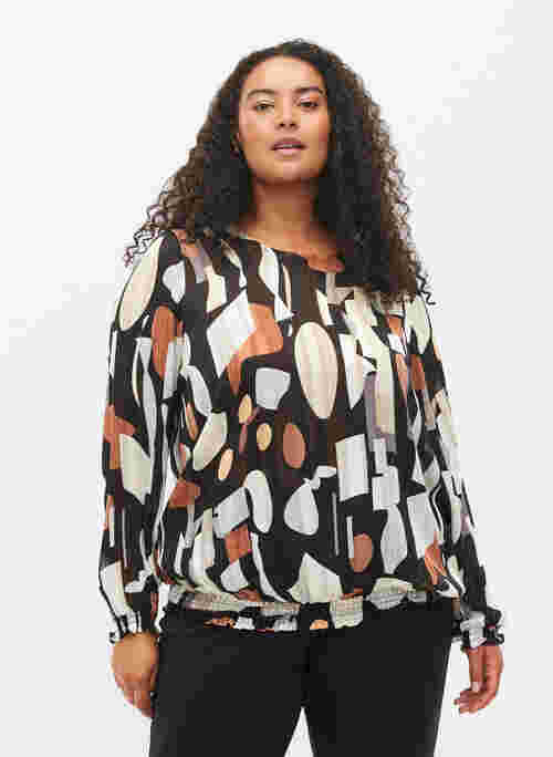 Printed top with smock