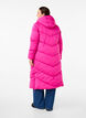 Long puffer coat with hood and pockets, Pink, Model image number 1