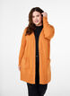 Ribbed Knit Cardigan with Pockets, Orange, Model image number 0