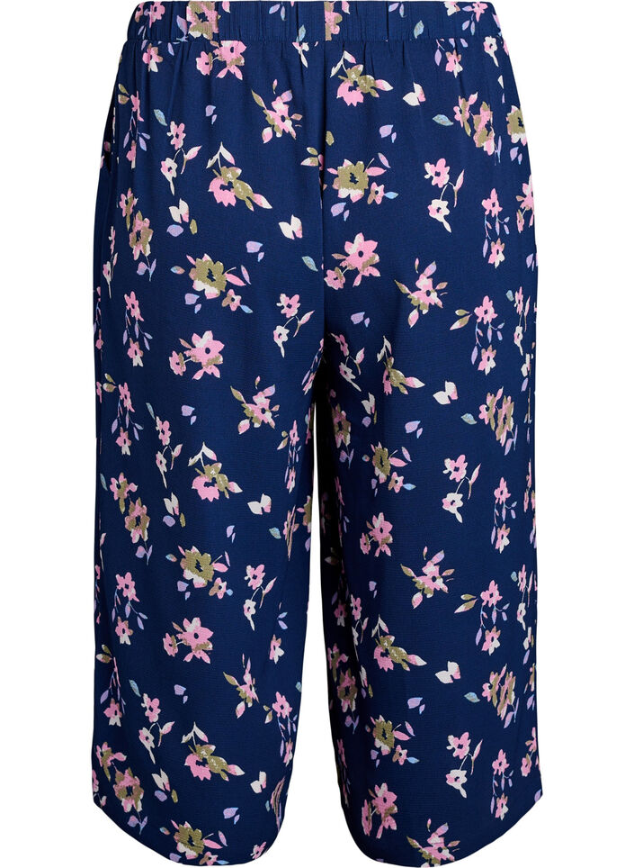 Culotte trousers with print, Blue, Packshot image number 1