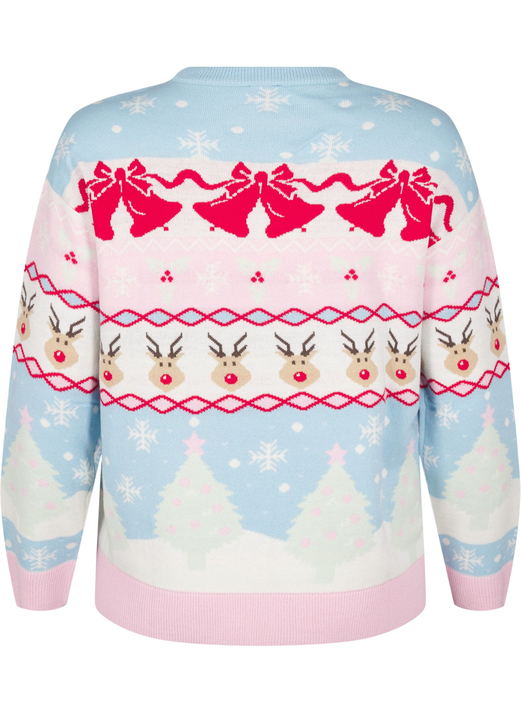 Zizzifashion Christmas jumper, Cerulean Comb, Packshot image number 1