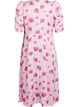 Floral midi dress with puff sleeves, Pink, Packshot image number 1