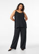 Cami top with a V-neck and lace trim, Black, Model image number 1
