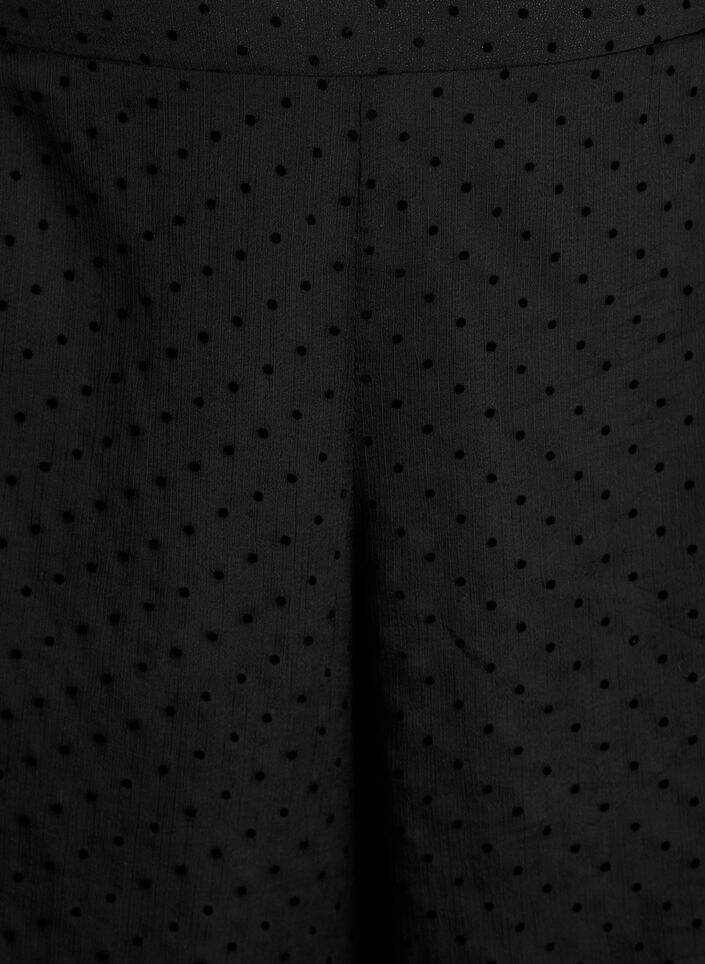 Loose chiffon trousers with dots, Black, Packshot