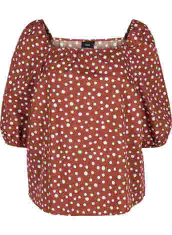 Cotton blouse with dots