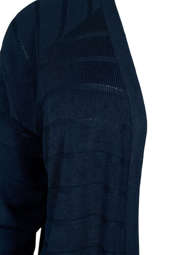 Striped tone-on-tone cardigan, Navy Blazer, Packshot image number 2