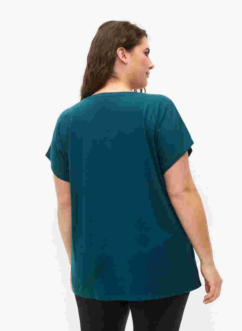 Short sleeved workout t-shirt, Deep Teal, Model image number 1