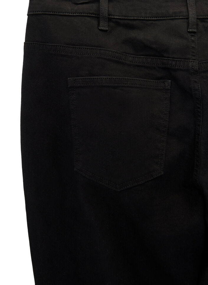 High-waisted Gemma jeans with a regular fit, Black, Packshot image number 3