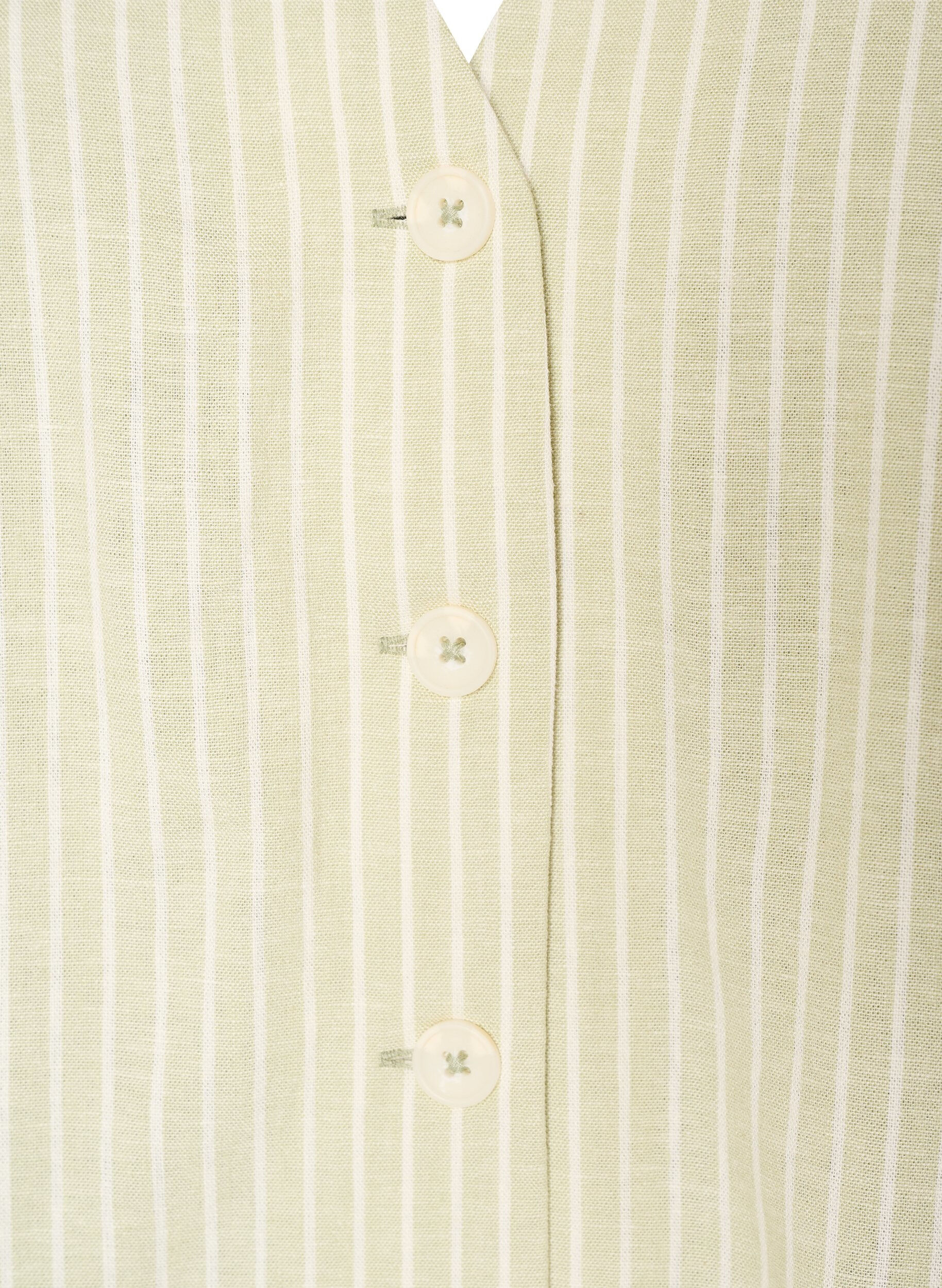 ZizzifashionStriped vest in linen and viscose, Green, Packshot image number 2