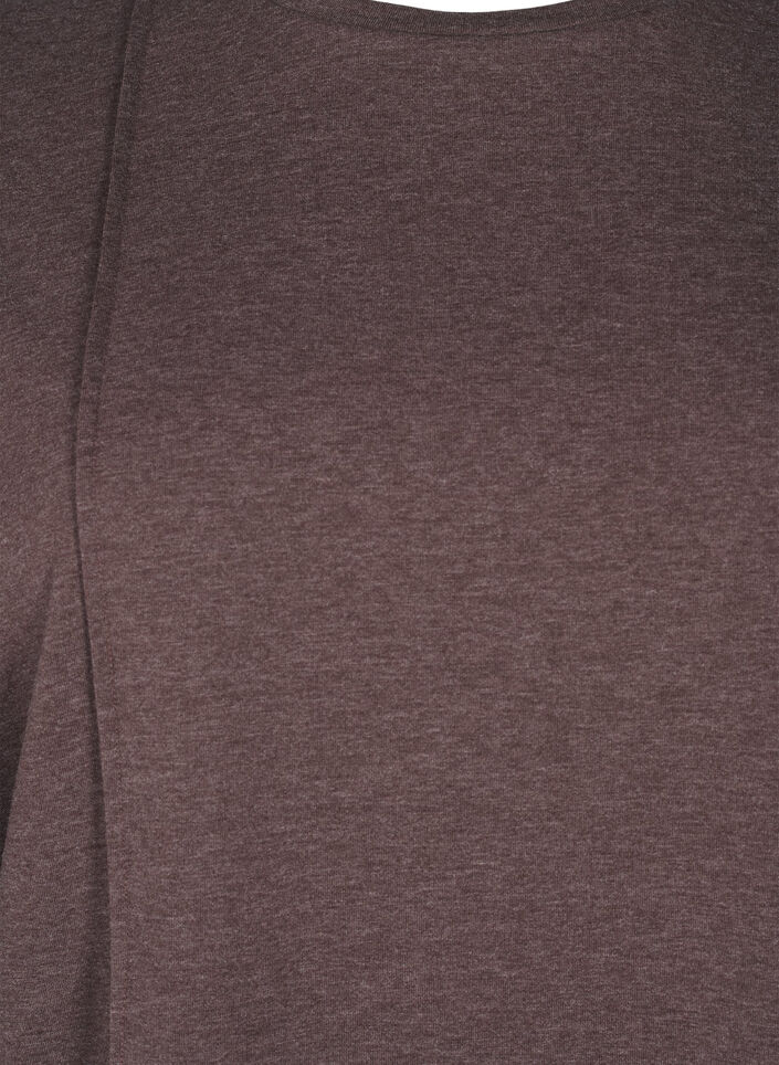Loose jersey blouse with seam details, Brown, Packshot image number 2