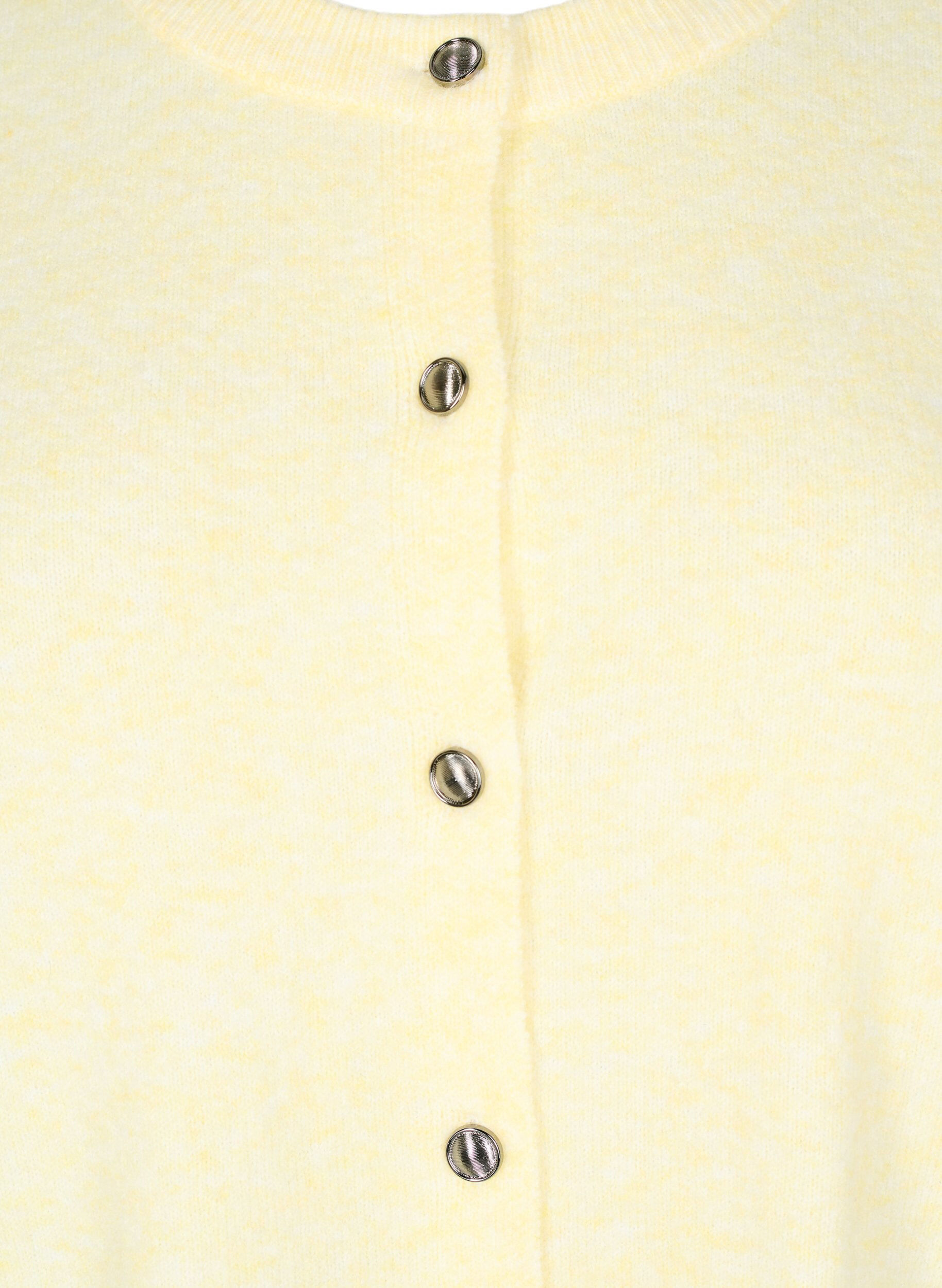 ZizzifashionKnitwear cardigan with short sleeves, Yellow, Packshot image number 2