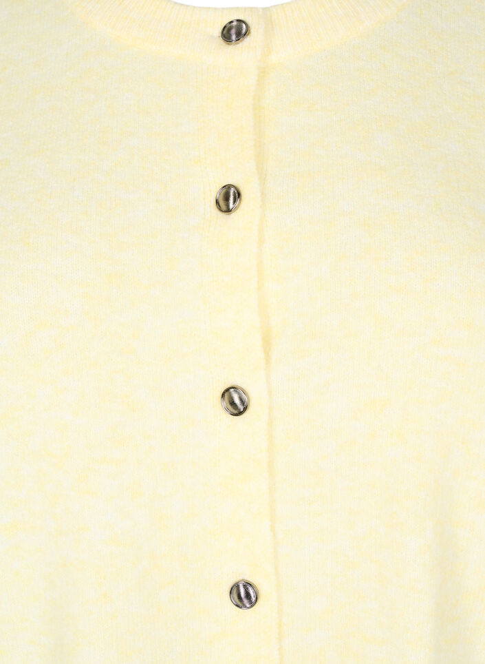 Knitwear cardigan with short sleeves, Yellow, Packshot image number 2