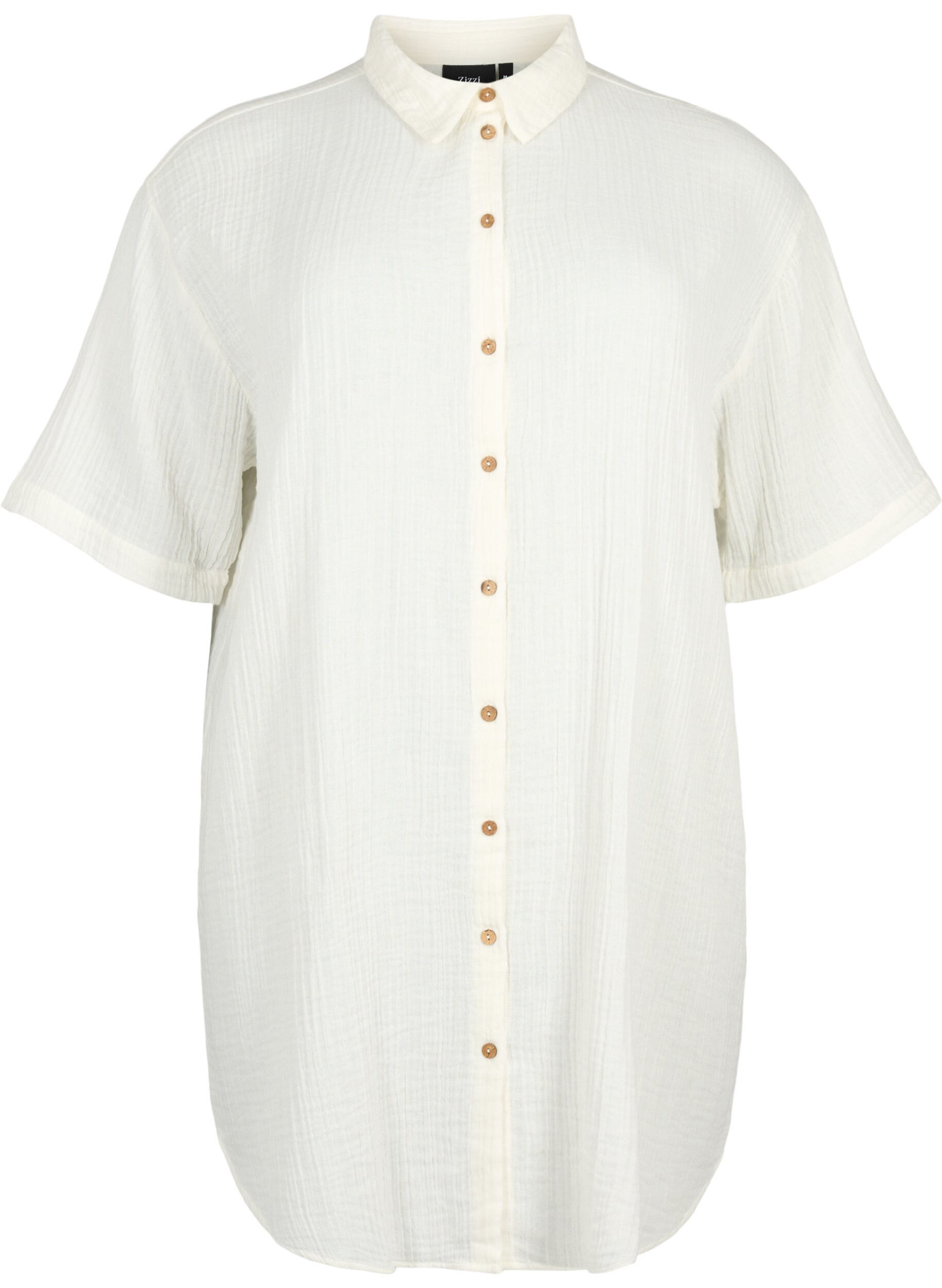 Zizzifashion Short sleeve shirt with buttons, Off-White, Packshot image number 0
