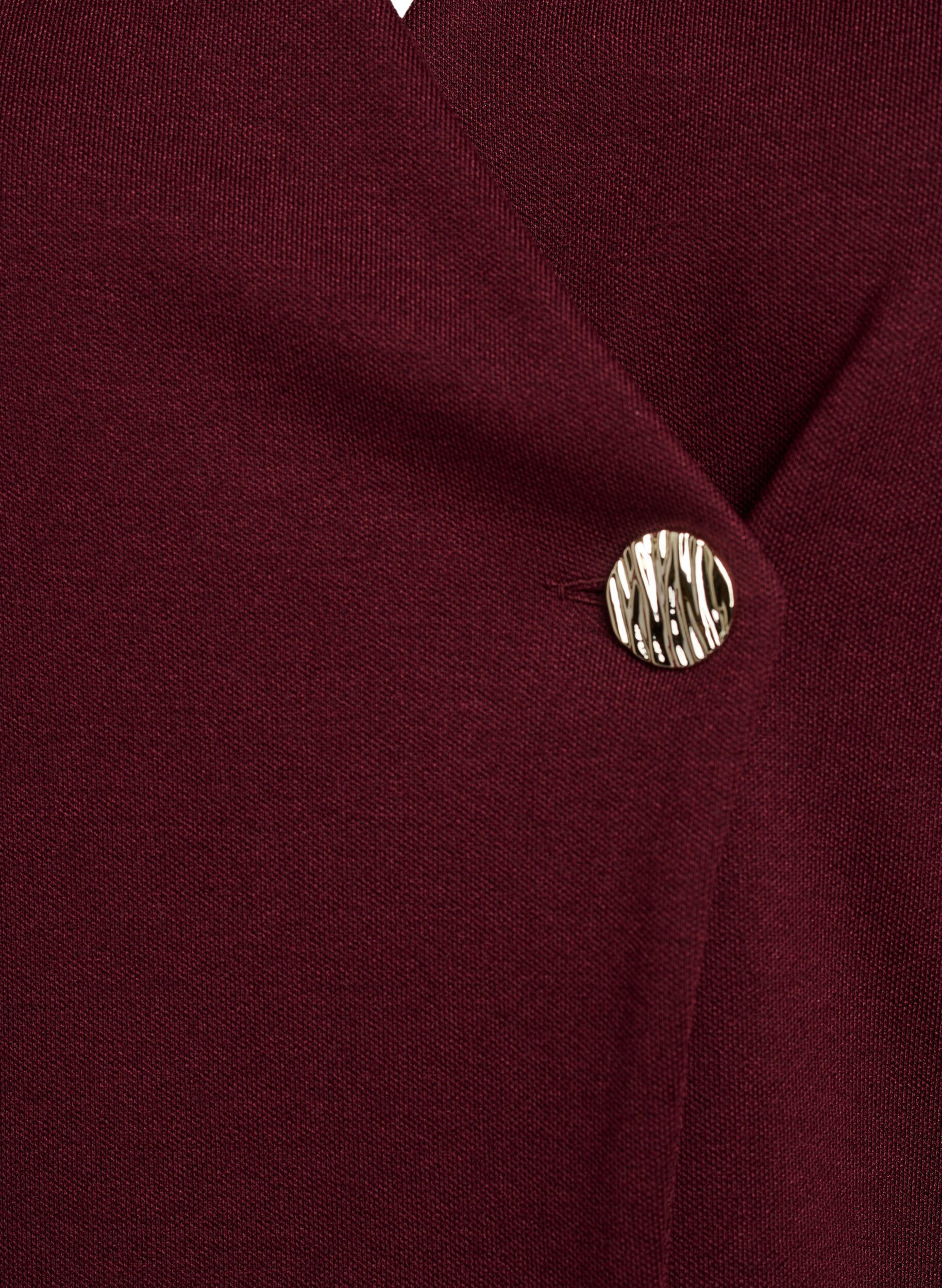 もも　Eaphi ASYMMETRY JACQUARD BLOUSE Blouse with asymmetric wrap effect and short sleeves - Red - Sz