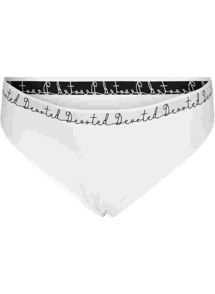 Cotton knickers with a regular waist, Bright White, Packshot image number 0