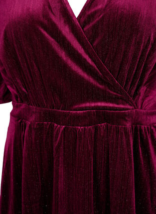 Velour dress with v-neckline and glitter, Winetasting, Packshot image number 2