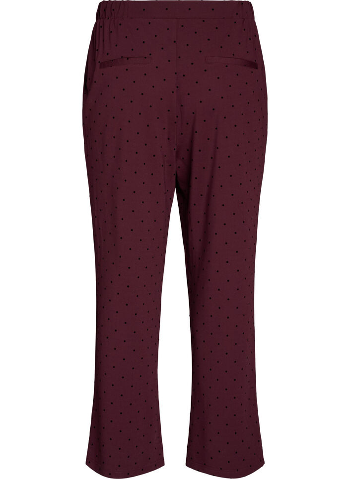 Spotted trousers with a high waist and straight legs, Red, Packshot image number 1