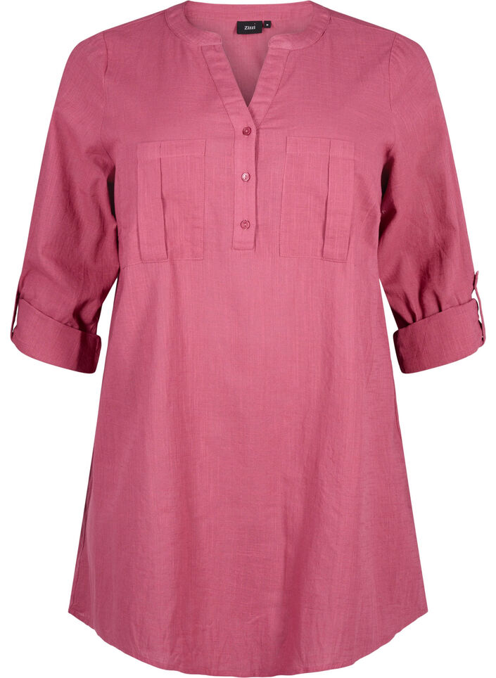 Cotton tunic with 3/4 sleeves, Malaga, Packshot image number 0