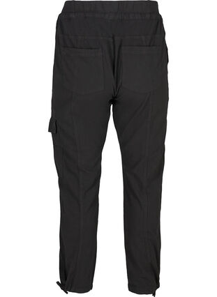 Loose cargo trousers in cotton, Black, Packshot image number 1