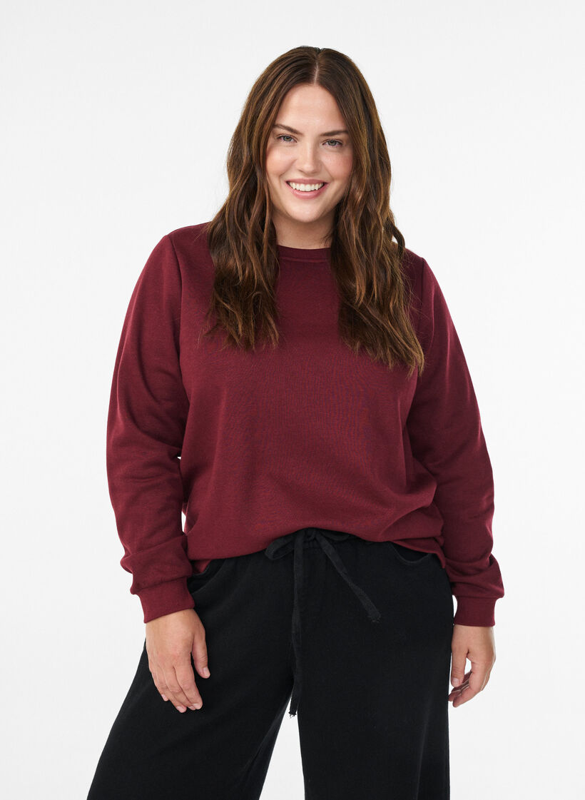 Sweatshirt with fringes, Dark Bordeaux, Model image number 0