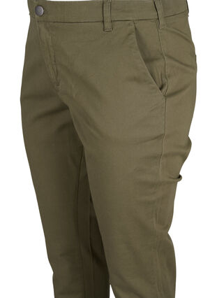 Chinos in cotton with pockets, Army, Packshot image number 2