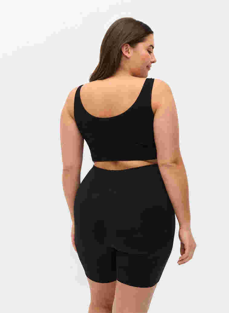 Light shapewear shorts with a high waist, Black, Model image number 1