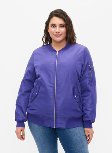 Bomber jacket with zip, Purple Opulence, Model image number 0