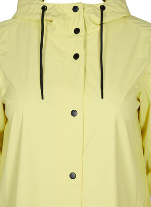 Rain coat with a hood and pockets, Pale Banana, Packshot image number 2