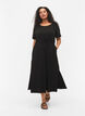 Midi dress in cotton with short sleeves, Black, Model image number 0