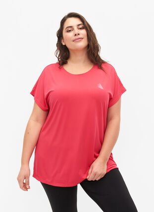 Short sleeved workout t-shirt, Azalea, Model image number 0