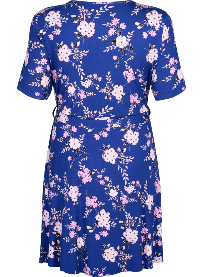 Wrap dress in viscose with short sleeves, Bellwether AOP, Packshot image number 1