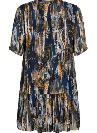 Paisley print dress in viscose, Navy Blazer AOP, Packshot image number 1