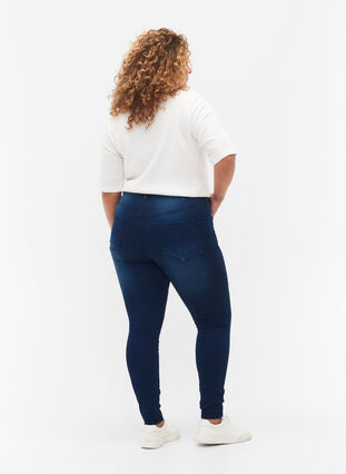 Super slim Amy jeans with high waist, Blue Denim, Model image number 1