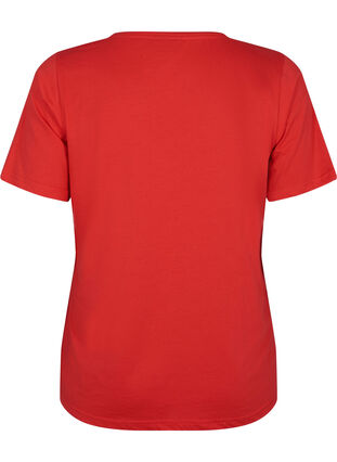 FLASH - T-shirt with v-neck, High Risk Red, Packshot image number 1