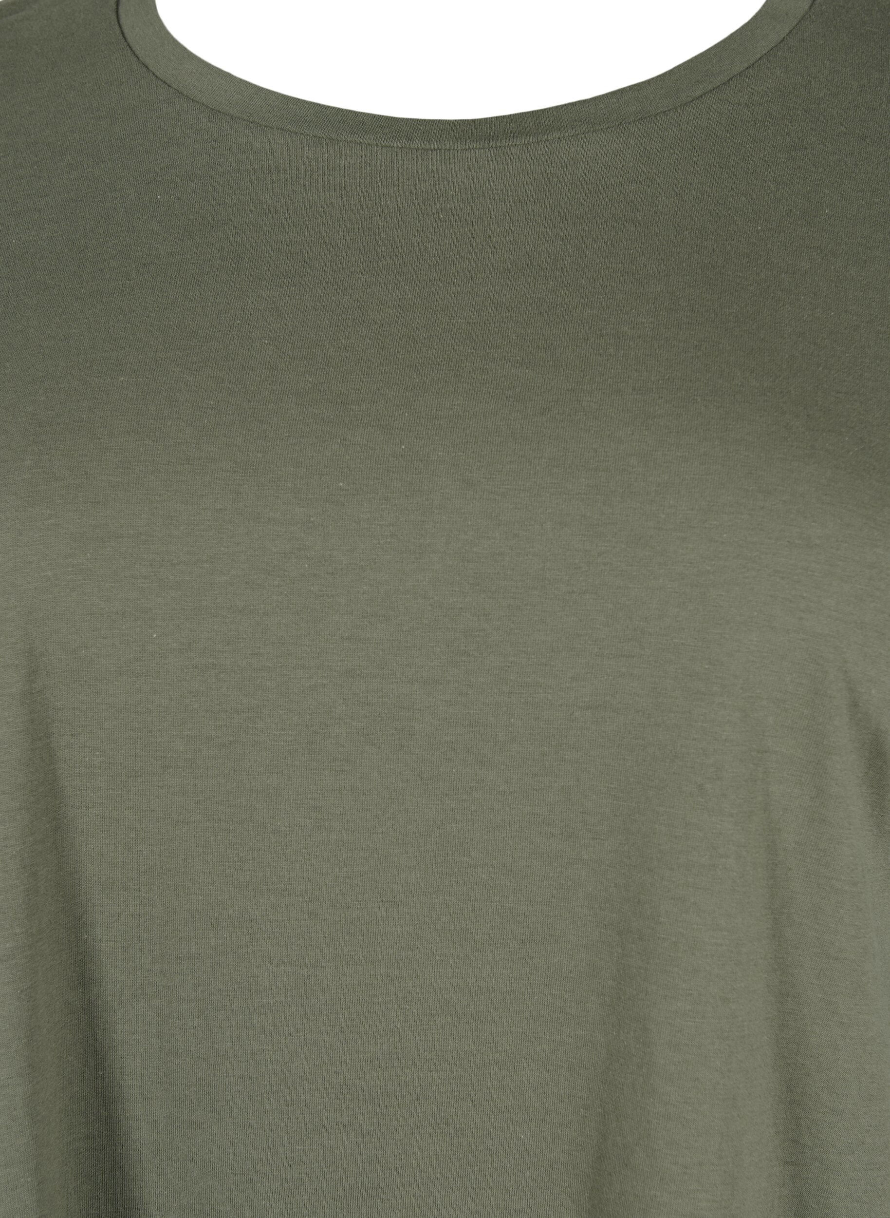 Zizzifashion Short-sleeved cotton blend t-shirt, Green, Packshot image number 2