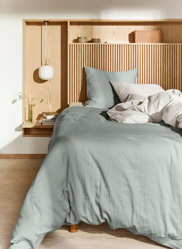 Plain cotton bed linen, Belgian Block, Image image number 0