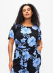 FLASH - Short sleeve viscose blouse with print, Black, Model image number 0