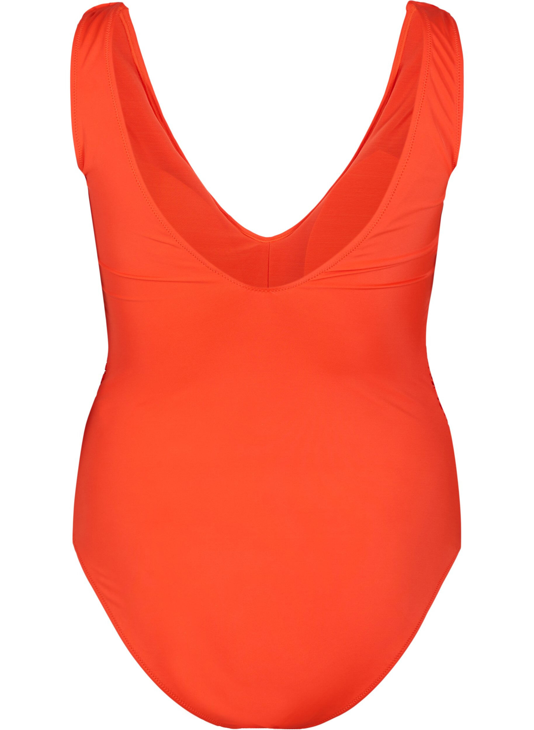 Zizzifashion Swimsuit with ruffles and removable inserts, Orange, Packshot image number 1