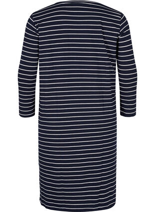 Striped cotton dress with slits, Blue Stripe, Packshot image number 1
