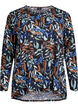Patterned blouse with long sleeves, Blue, Packshot image number 0
