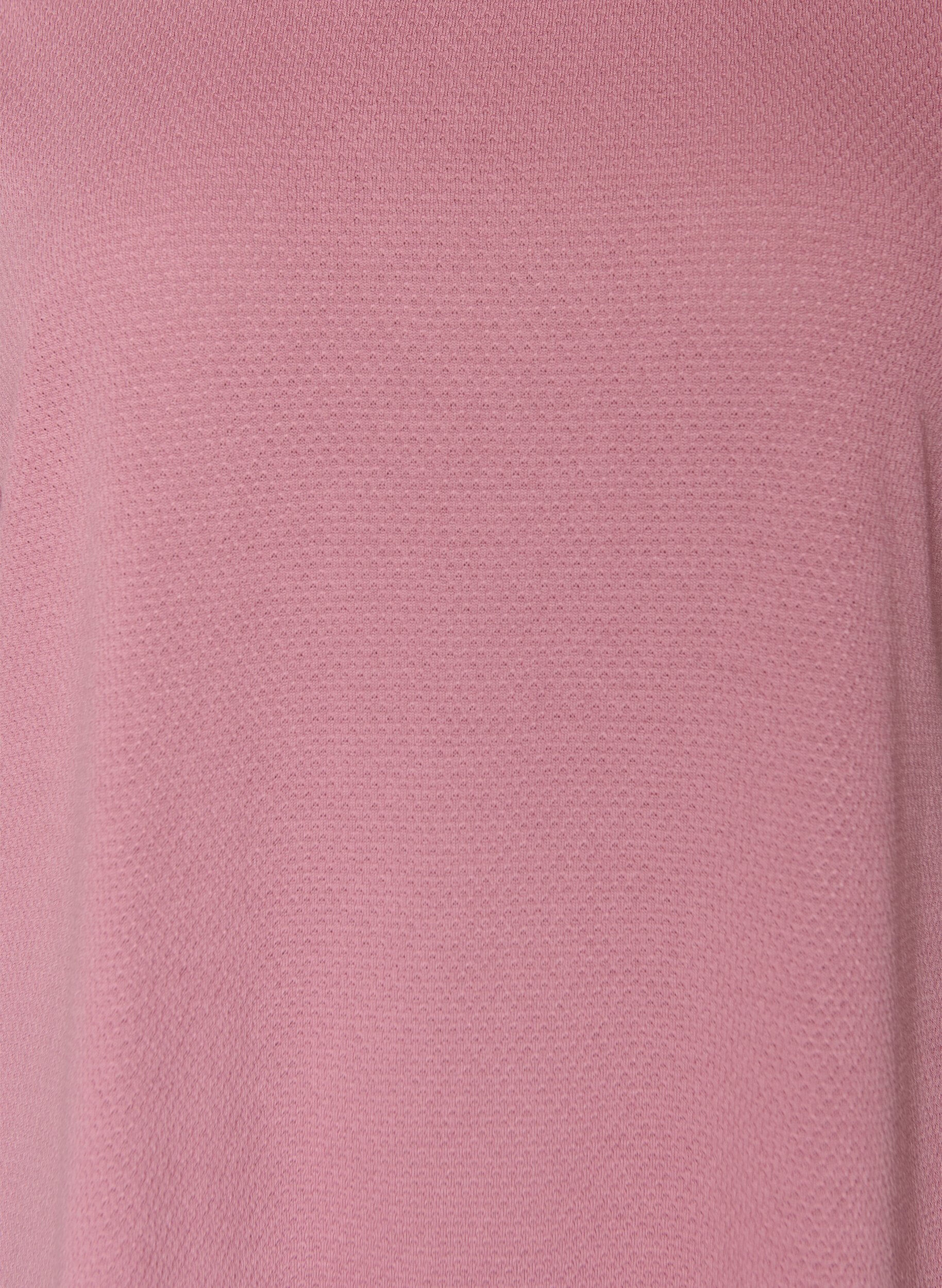 Zizzifashion Short textured jersey dress with a round neck, Rose, Packshot image number 2