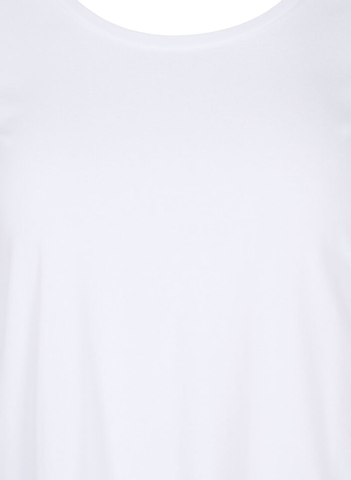 Basic t-shirt with 3/4 length sleeves, Bright White, Packshot image number 2