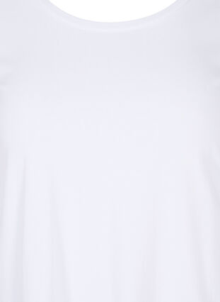 Basic t-shirt with 3/4 length sleeves, Bright White, Packshot image number 2