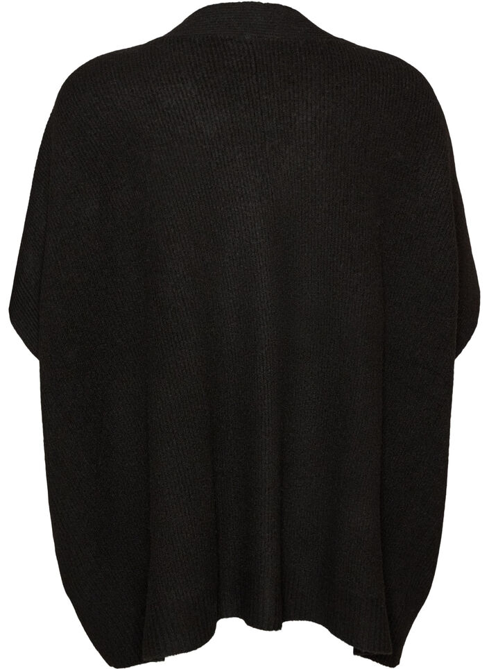 Cardigan with open front and wide sleeves, Black, Packshot image number 1