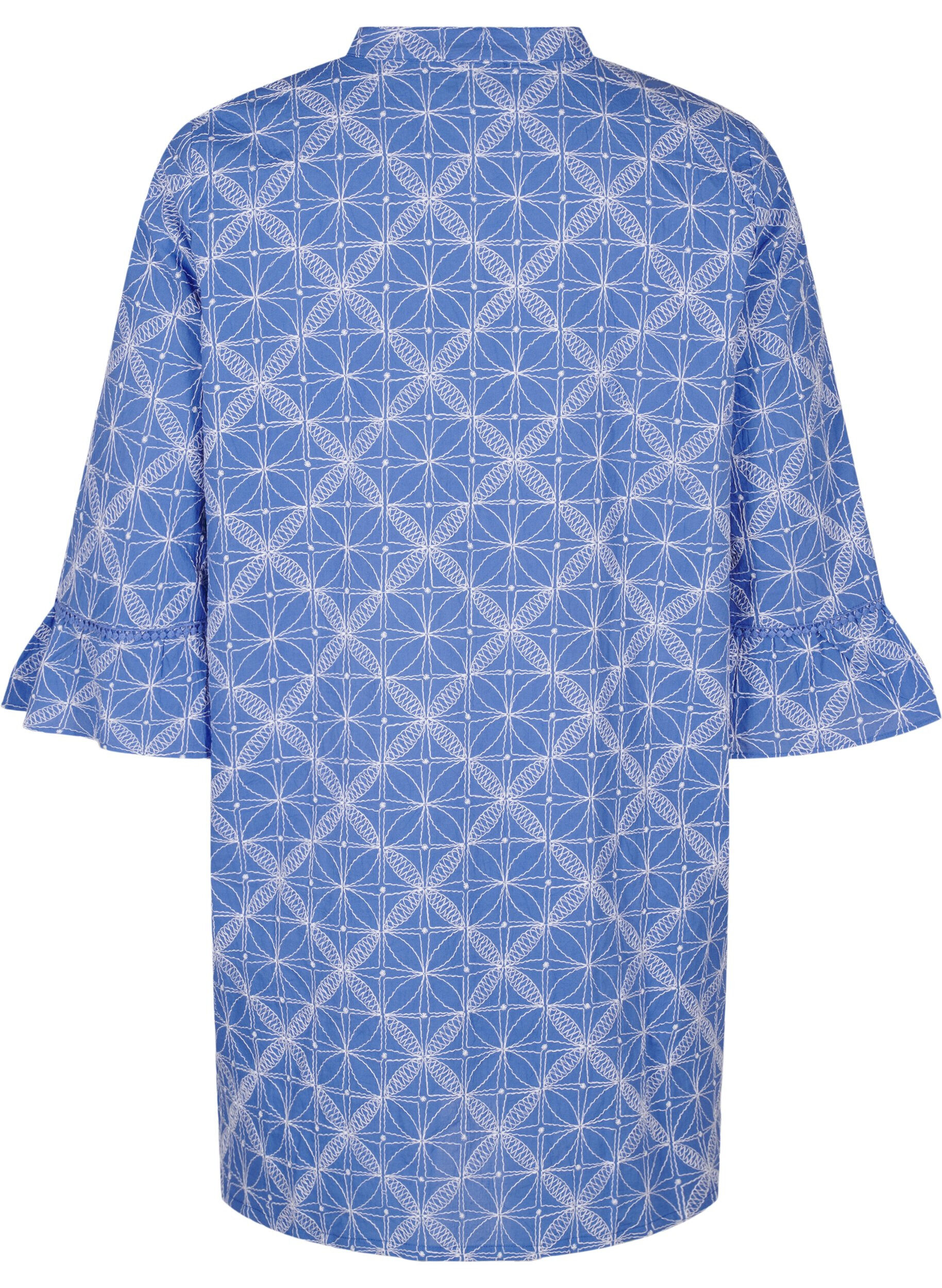 Zizzifashion Tunic with embroidery and tie detail, Blue, Packshot image number 1