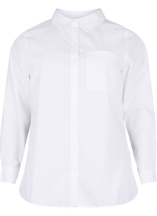 Shirt in cotton blend, Bright White, Packshot image number 0