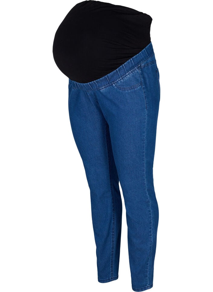 Pregnancy jeggings with back pockets, Blue, Packshot image number 0