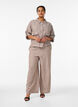 Wide-leg linen and viscose trousers, Brown, Model image number 0
